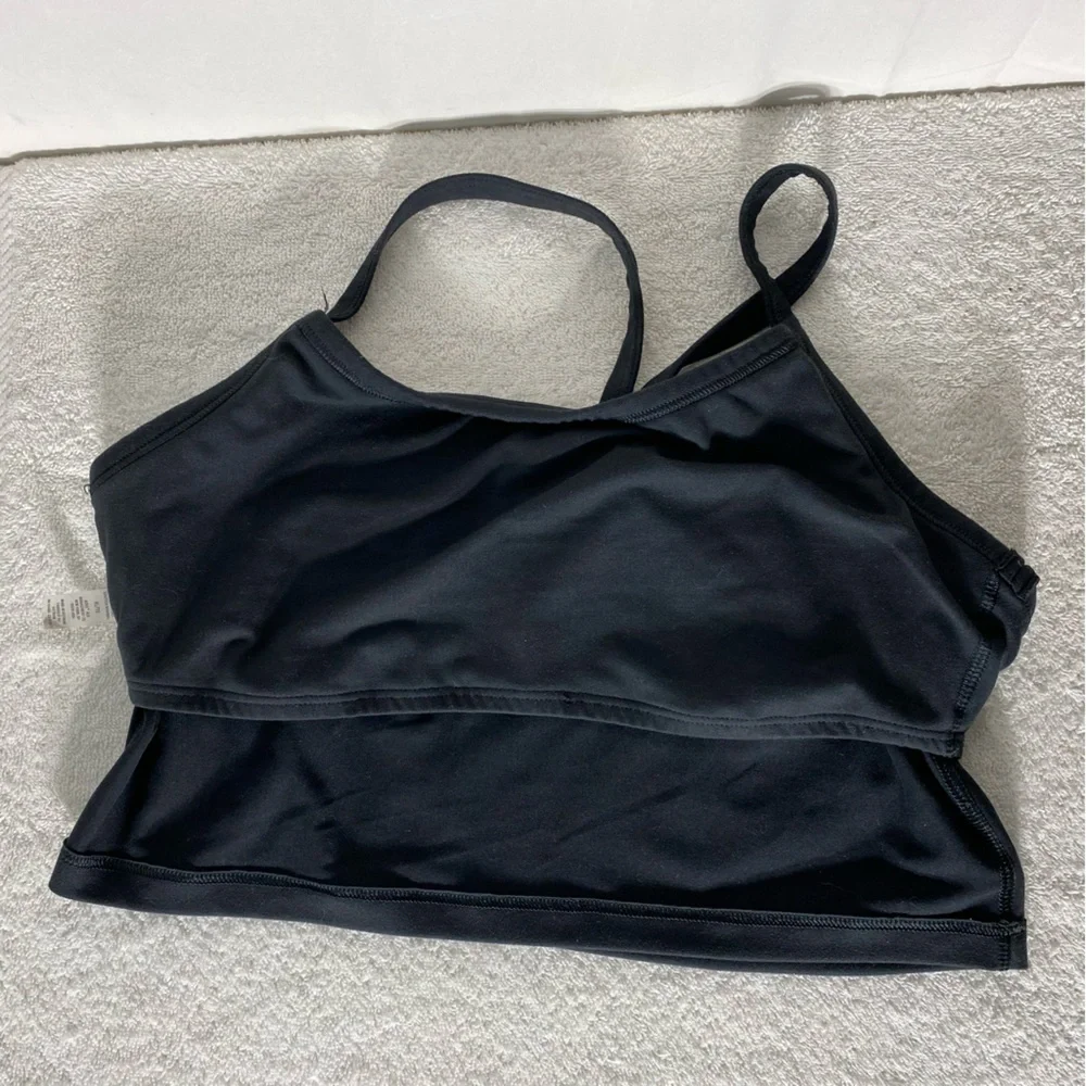 Aerie Offline Black Recharge Minimal Control Sports Bra Cropped Tank Bra XL - Picture 10 of 13